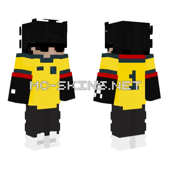Racucms Never Die Minecraft skin, front and back