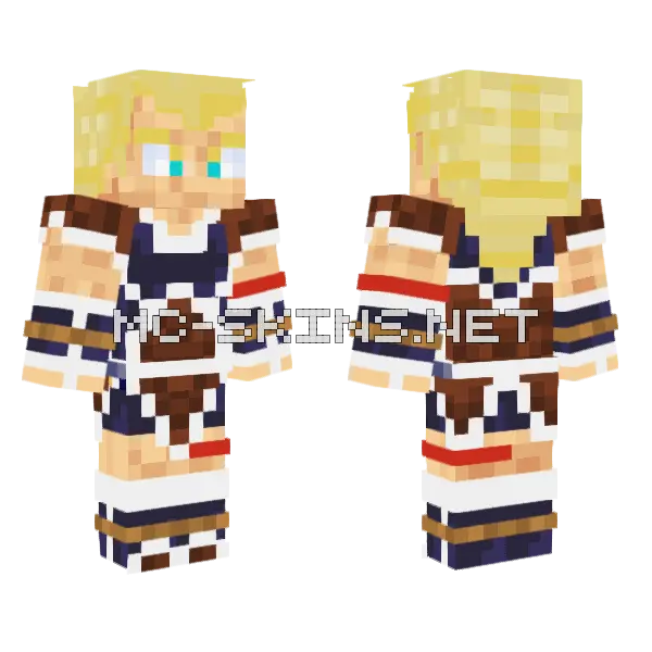 Raditz SSJ Minecraft skin, front and back