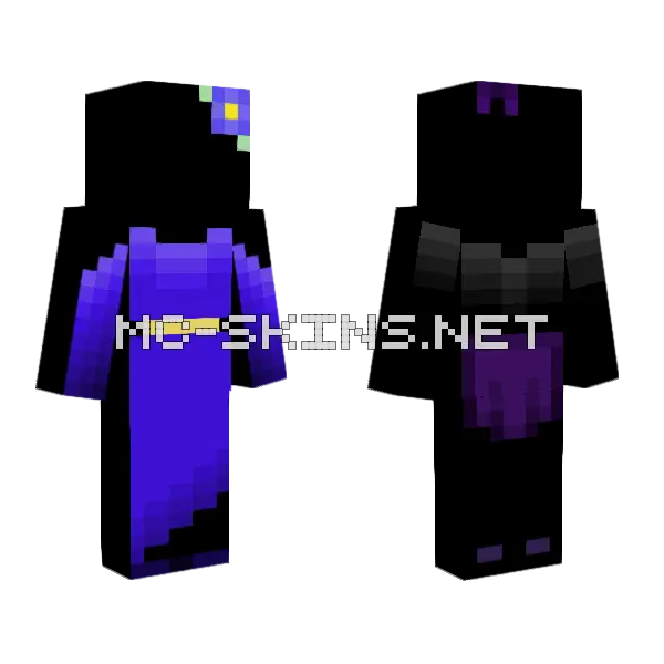 Raffle Blue Outfit Minecraft skin, front and back
