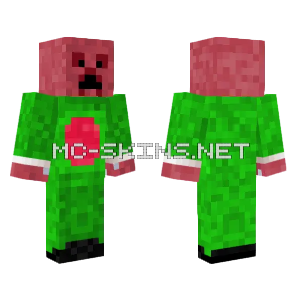Rahat331 Creeper Pig Minecraft skin, front and back