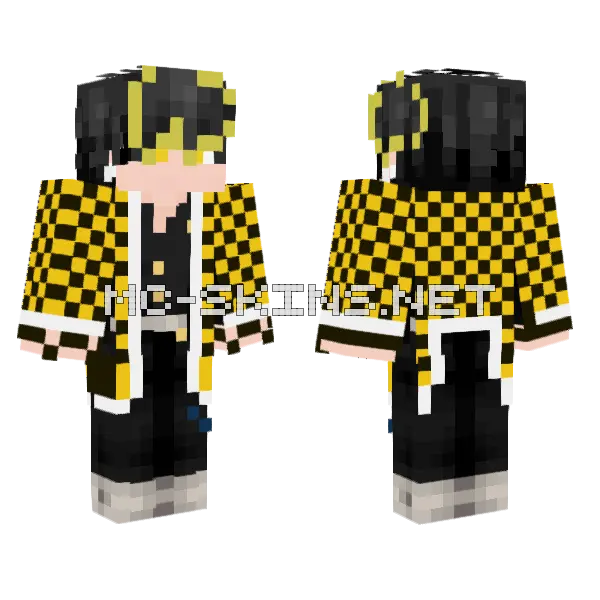 Raiden Kurogane My Oc Minecraft skin, front and back