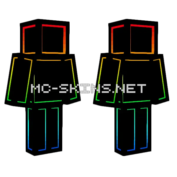 Rainbow 3 Minecraft skin, front and back
