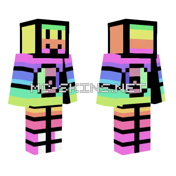 Rainbow Block Creature, front and back
