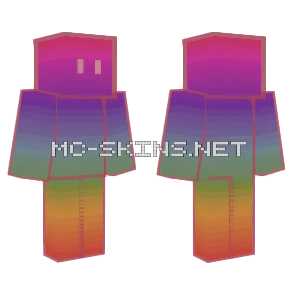 Rainbow Block Pattern Minecraft skin, front and back
