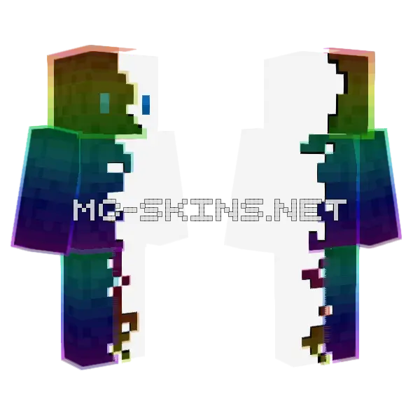 Rainbow Blorb FX Minecraft skin, front and back