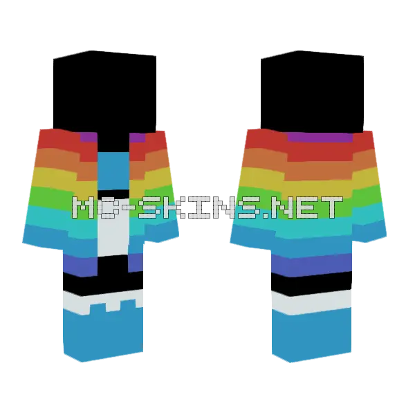 Rainbow Cloud Base Minecraft skin, front and back
