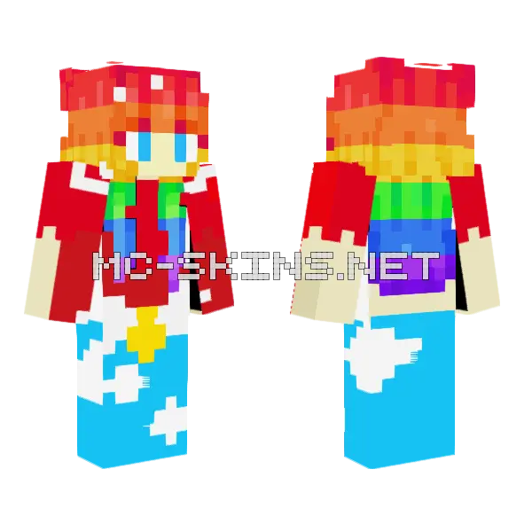 Rainbow Cloud Outfit, front and back