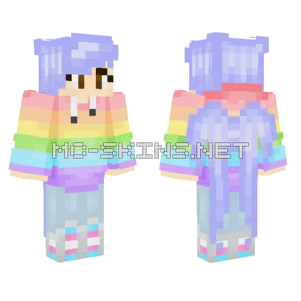 Rainbow Cloud Outfit, front and back