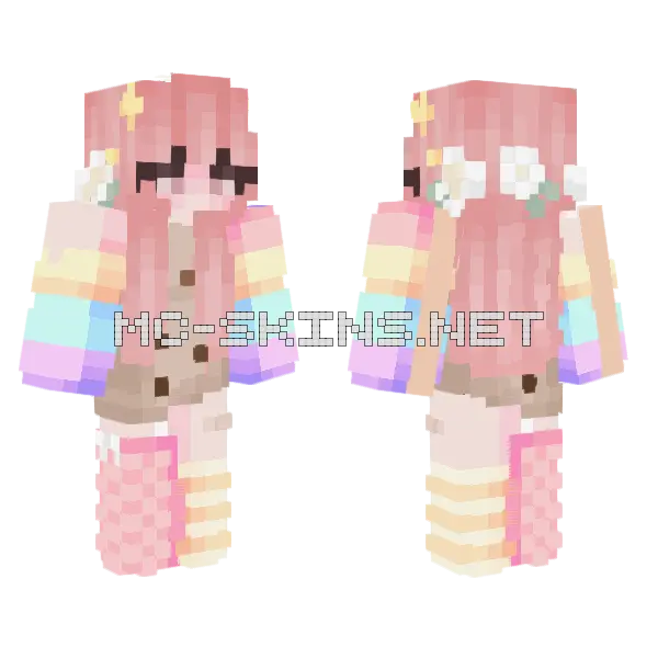 Rainbow Cookie Yum Minecraft skin, front and back