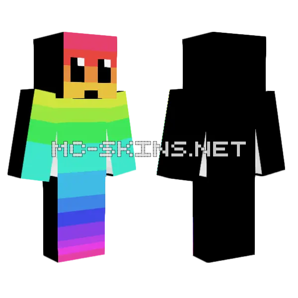 Rainbow Costume Minecraft skin, front and back