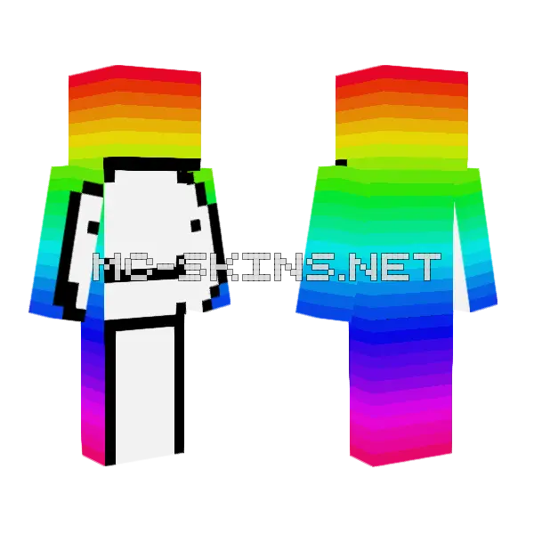 Rainbow Dream Minecraft skin, front and back
