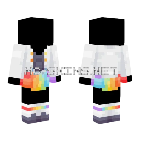 Rainbow Dress Base Minecraft skin, front and back