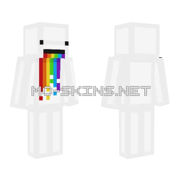 Rainbow Droplet Character, front and back