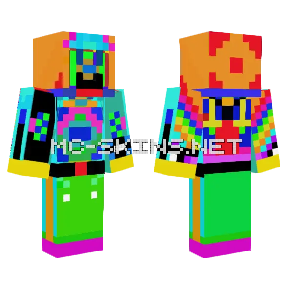 Rainbow Dude Minecraft skin, front and back