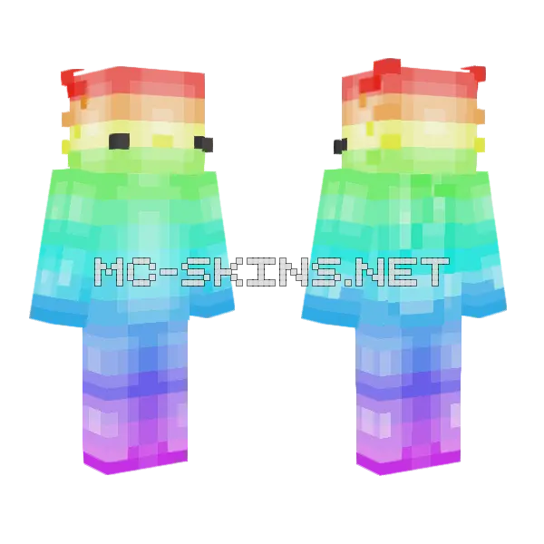 Rainbow Fixed Minecraft skin, front and back
