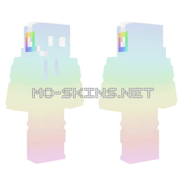 Rainbow Gamer Borb Minecraft skin, front and back