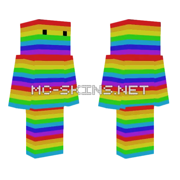 Rainbow Girl Minecraft skin, front and back