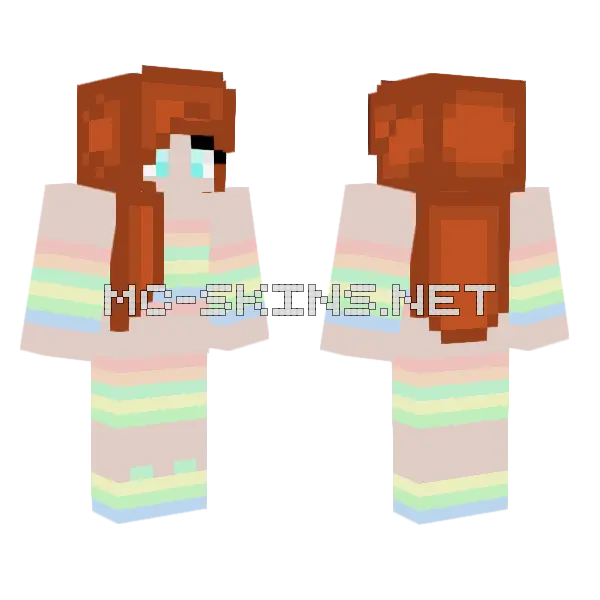 Rainbow Girl Skin Minecraft skin, front and back