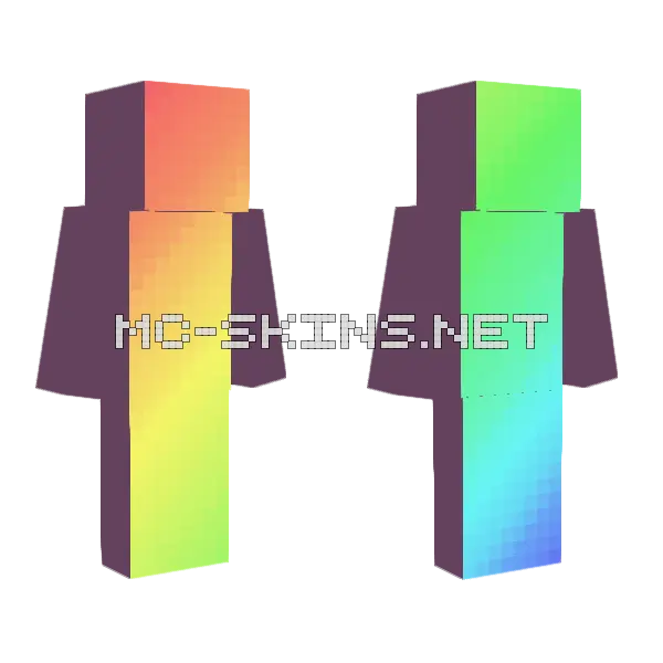 Rainbow Gradient Ce Minecraft skin, front and back
