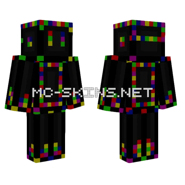 Rainbow Guardian Ramdom Supersyp Minecraft skin, front and back