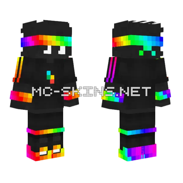 Rainbow Gun Skin Minecraft skin, front and back
