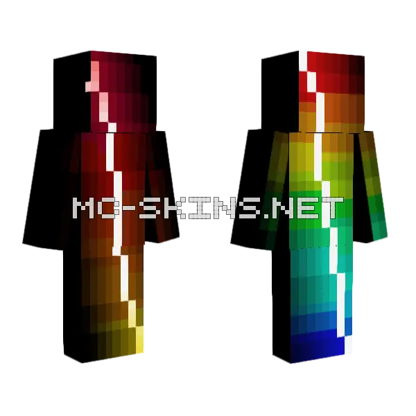 Rainbow Light Minecraft skin, front and back