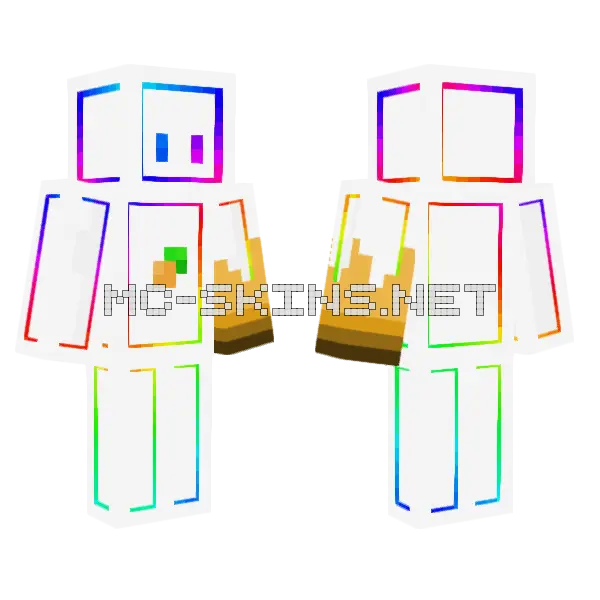 Rainbow Mango Minecraft skin, front and back