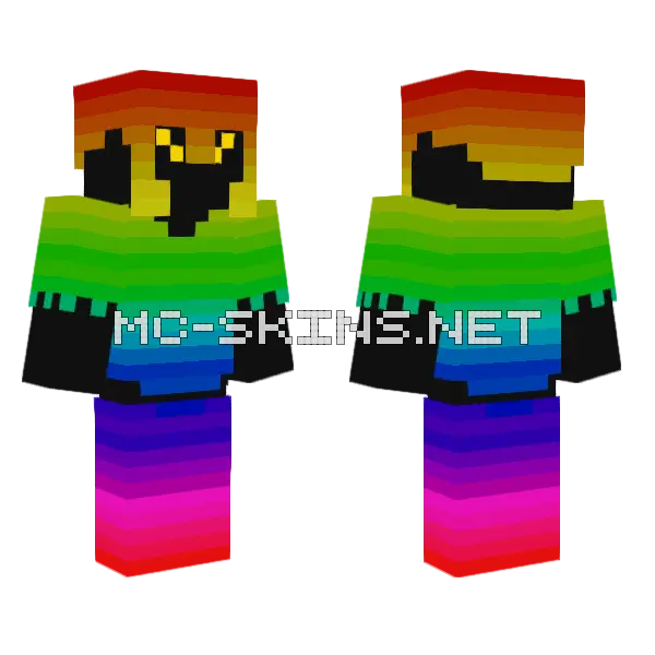 Rainbow Monster Skin Minecraft skin, front and back