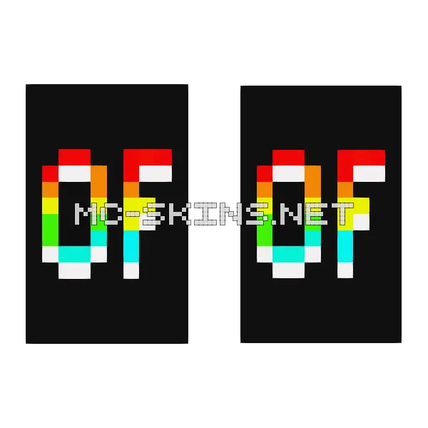 Rainbow OptiFine Letters cape, outside and lining