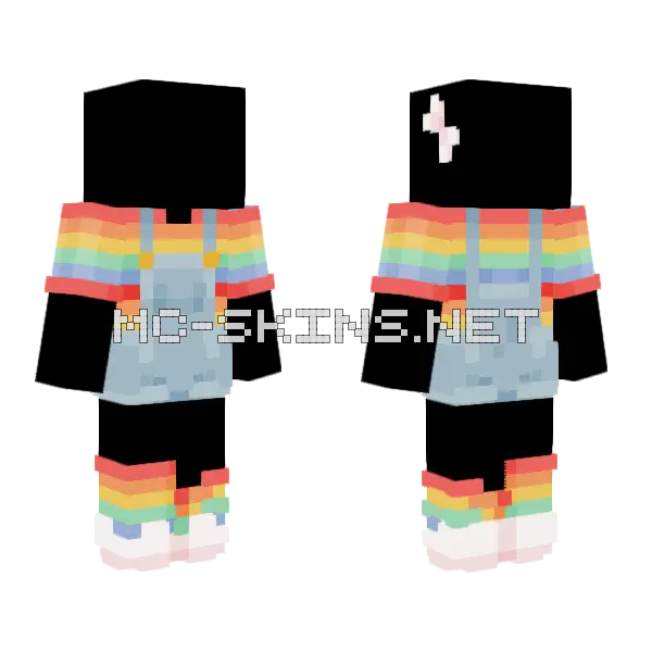 Rainbow Outfit Base Minecraft skin, front and back