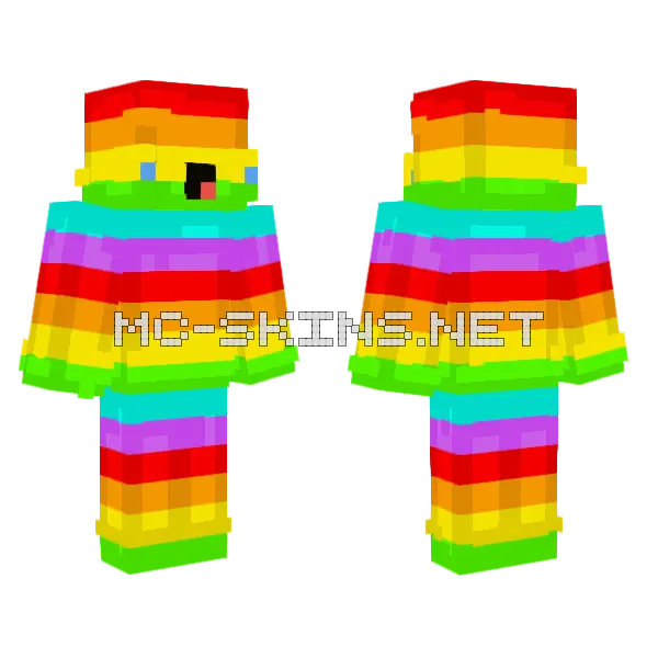 Rainbow Pop It Minecraft skin, front and back
