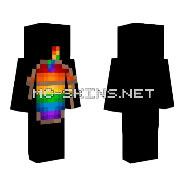 Rainbow Pride Outfit Minecraft skin, front and back