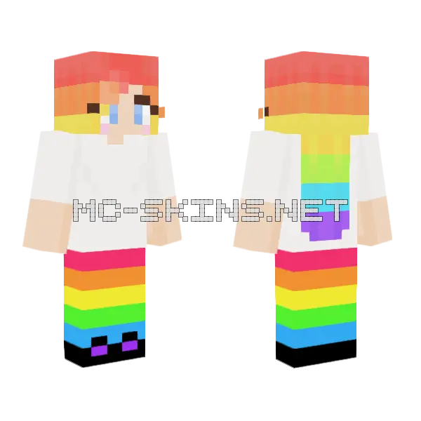 Rainbow Pride Skin Minecraft skin, front and back