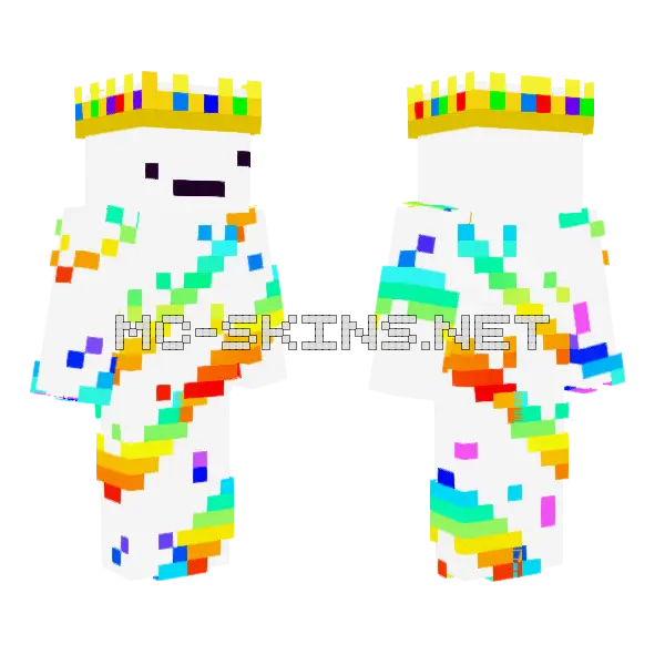 Rainbow Pure Unity v2 Minecraft skin, front and back