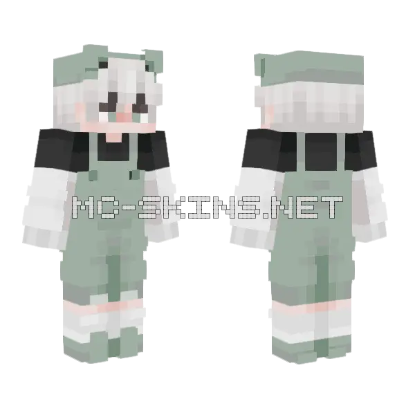 Rainbow Series Green Minecraft skin, front and back