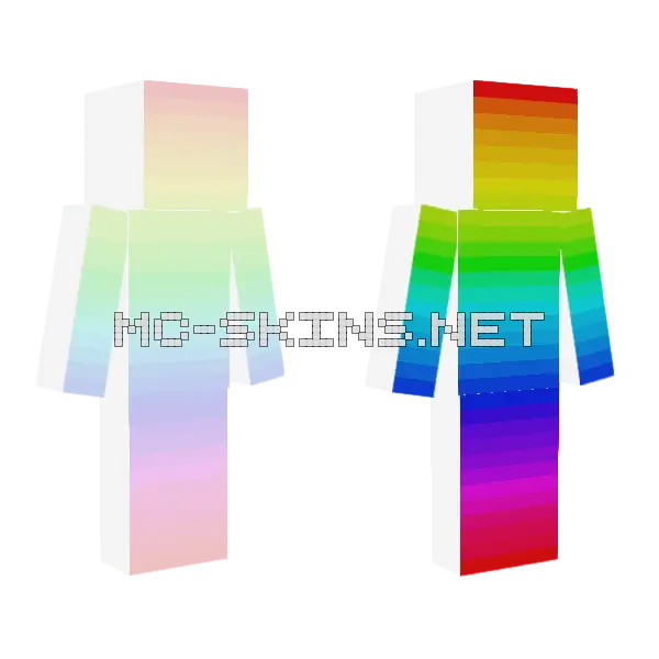 Rainbow Sides Minecraft skin, front and back