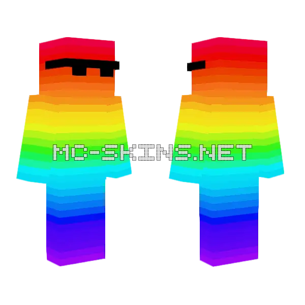 Rainbow Skin Minecraft skin, front and back
