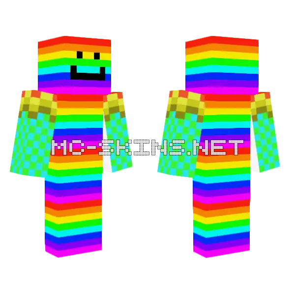 Rainbow Skin Minecraft skin, front and back