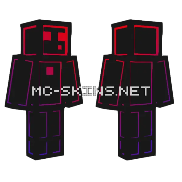 Rainbow Slime Minecraft skin, front and back