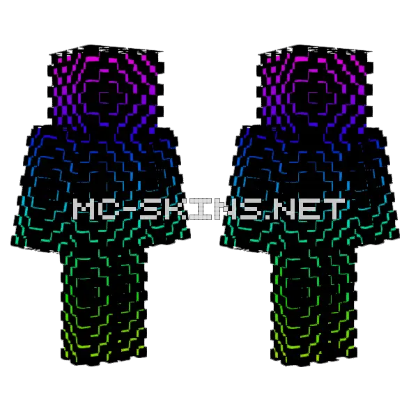 Rainbow Special Effects Illusion Minecraft skin, front and back