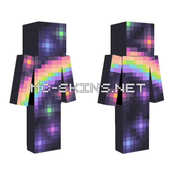 Rainbow Star Skin Minecraft skin, front and back