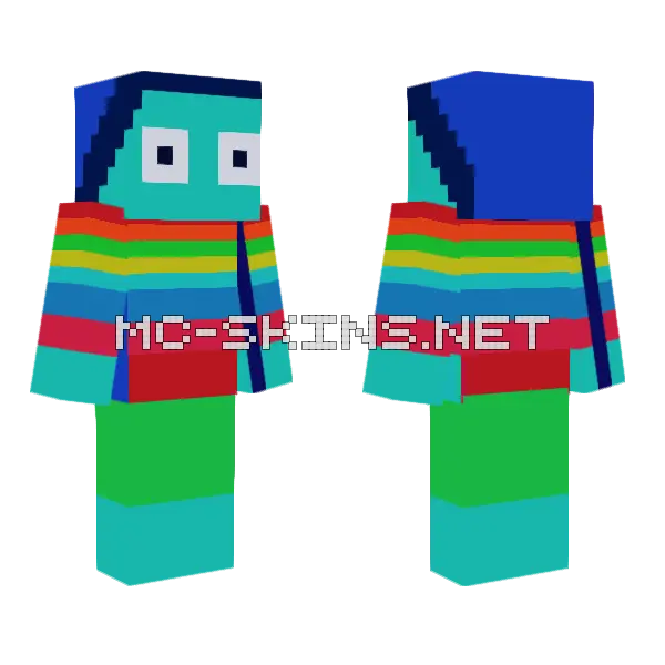 Rainbow Stripe Shirt, front and back