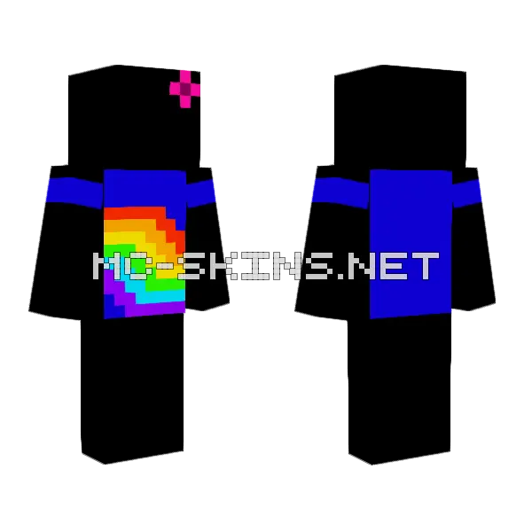 Rainbow Texture Atlas Minecraft skin, front and back
