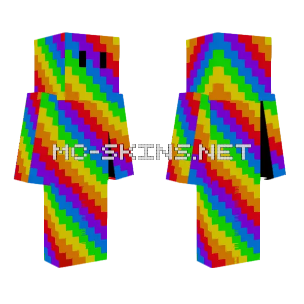 Rainbow Thing Minecraft skin, front and back