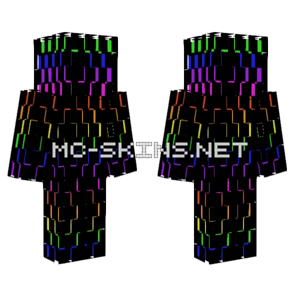 Rainbow Underlay Minecraft skin, front and back