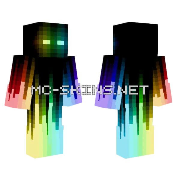 Rainbow Void V2 Minecraft skin, front and back