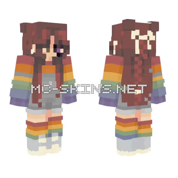 Rainbowender Minecraft skin, front and back