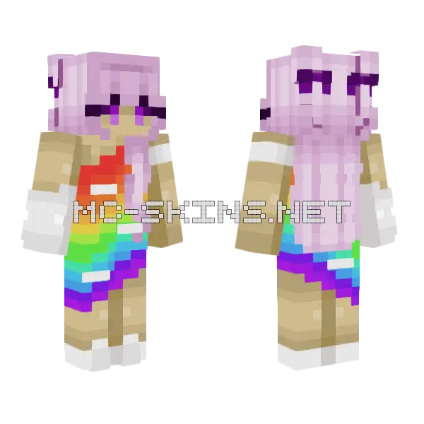Rainbows CE Minecraft skin, front and back