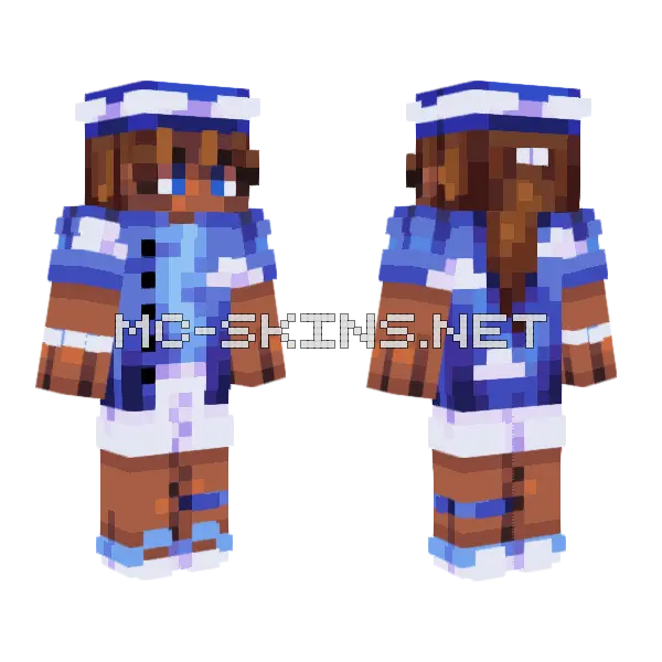 Rainy Beach Day Minecraft skin, front and back