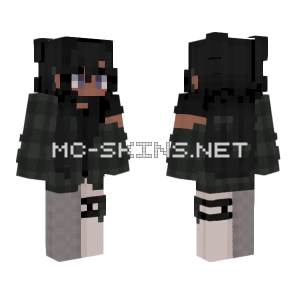 Rainy Days Black Girl Minecraft skin, front and back